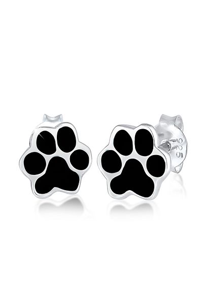 ELLI Ohrringe Pfoten Tier Emaille Hund Katze Filigran 925 Silber