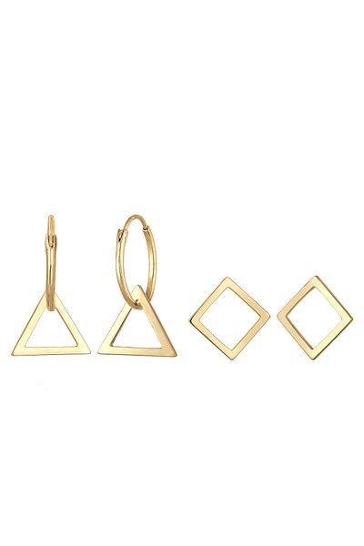 ELLI Ohrringe Creolen Set Hänger Geo Dreieck Trend 925 Silber