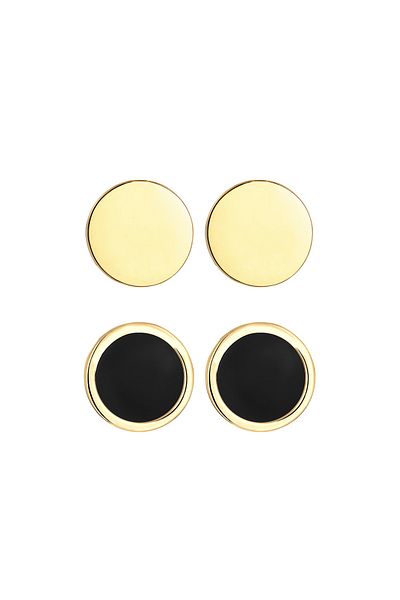 KUZZOI Ohrringe Herren Set Kreis Geo Emaille 925 Gümüş