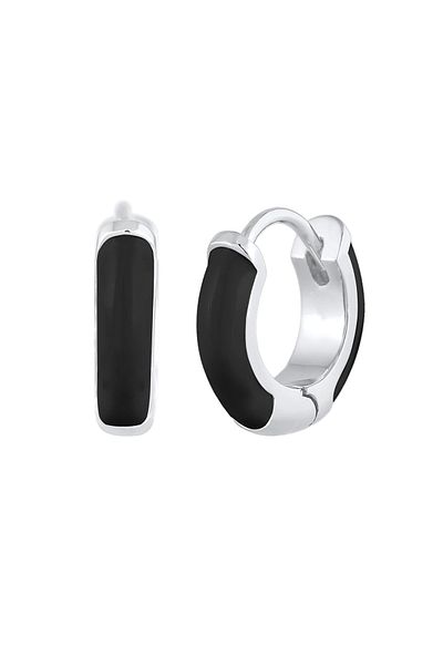 ELLI Ohrringe Creolen Hänger Emaille Modern 925 Silber