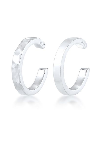 ELLI Ohrringe Earcuff Klemme 2er Set Geo-Organic Look 925 Silber