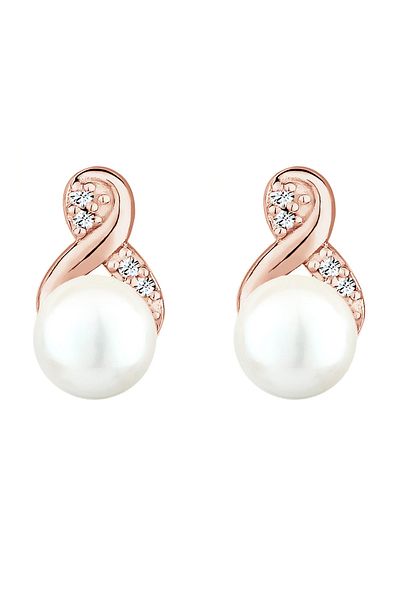 ELLI Ohrringe Infinity Perle Kristalle 925 Silber