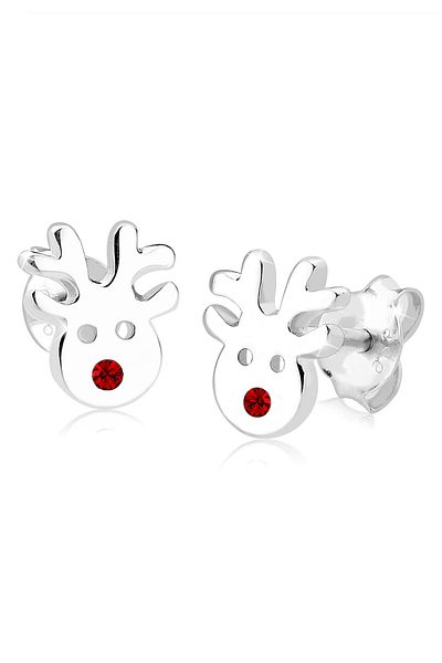 ELLI Ohrringe Kinder Rentier Kristalle 925 Silber