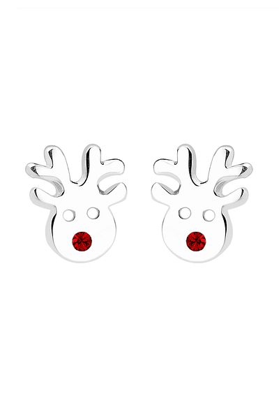ELLI Ohrringe Kinder Rentier Kristalle 925 Silber