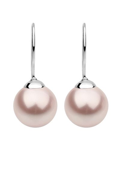 Nenalina Ohrringe Hänger Basic Synthetische Perle 925 Silber
