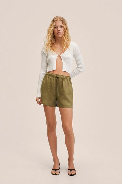 MANGO Dunkelkhakifarbene Shorts und Bermudas für Damen