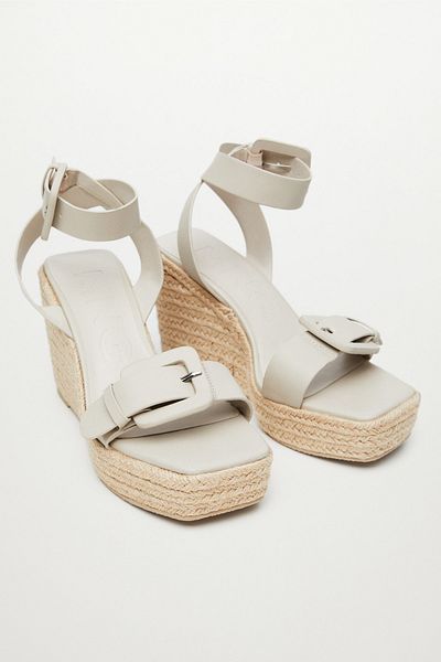 MANGO Woman Damen Sandalen in Eisfarbe