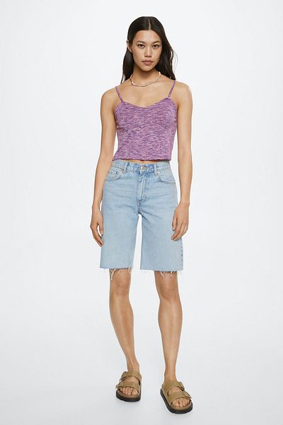 MANGO Lilac dámské tričko 27008655