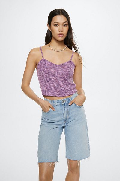 MANGO Lilac dámské tričko 27008655