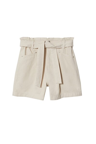 MANGO Woman Ekru Kadın Şort & Bermuda 37020079