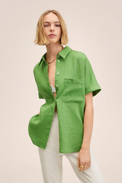 MANGO Zelená dámská košile 27009002