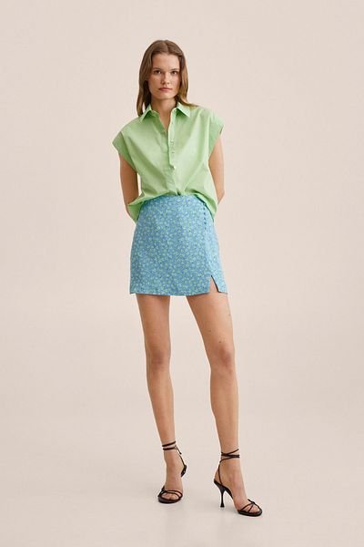 MANGO Blauer Damenrock 27038633