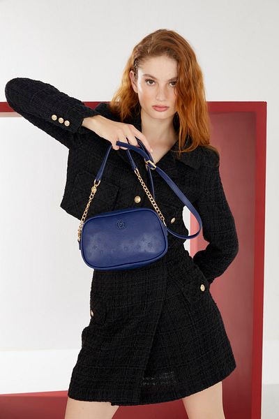 Pierre Cardin Midnight Blue Print Women's Shoulder Bag 05Po22Y1543