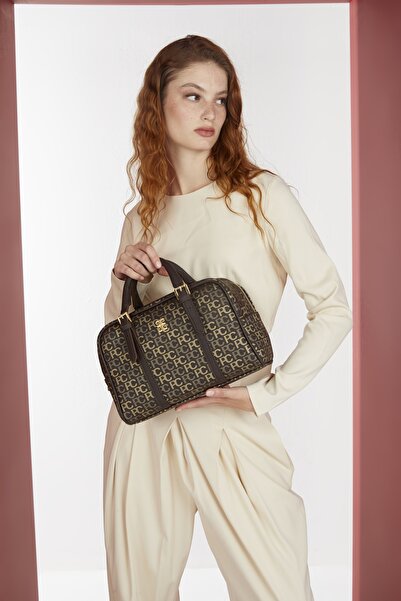 Pierre Cardin Tramlı Alfabe Kahve Kadın Omuz Çantası 05PO22Y1557