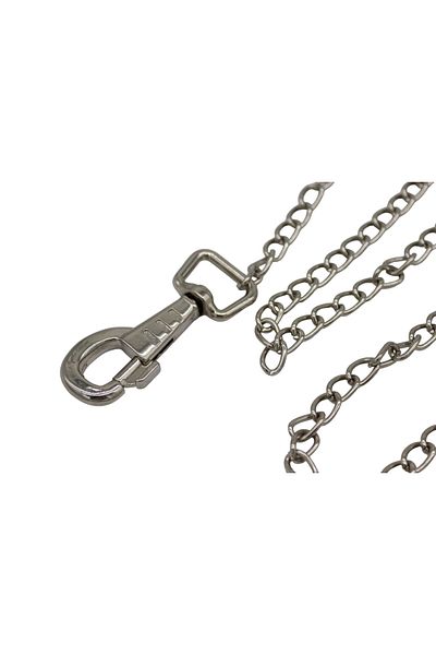 Anatolia small breed dog walking chain with leather handle (140cm)