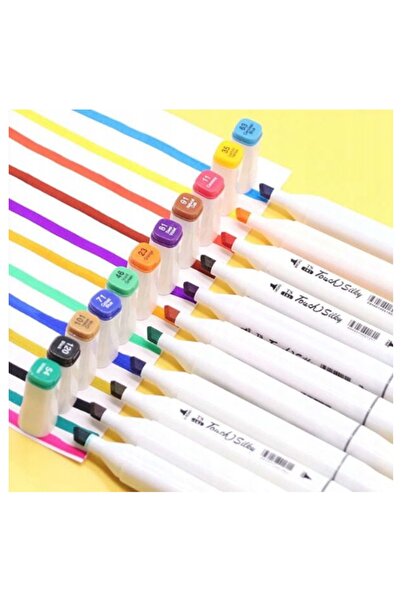 Touch Silky Çift Uçlu Marker Kalem Seti 48li Özel Kutusunda Touch Silky