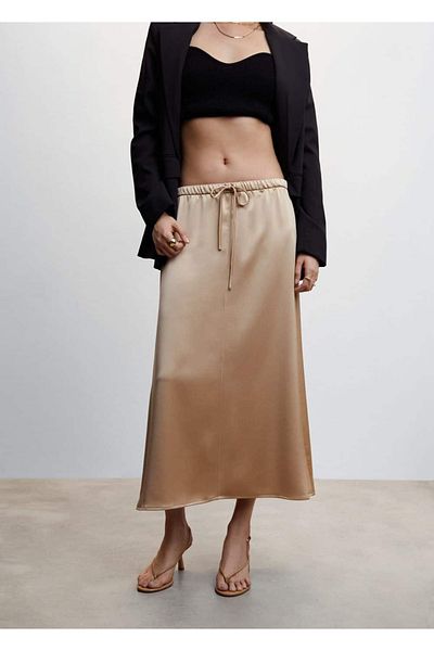 MANGO Woman Fustă midi din Satin