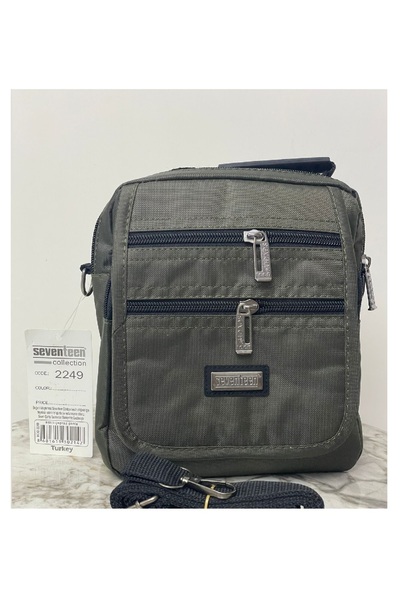 SEVENTEEN Erkek Haki Çok Gözlü El Ve Omuz Askılı Çanta 2249