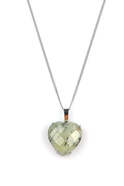 Alibaba Doğaltaş Prehnite Natural Stone Silver Colored Necklace