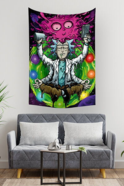 Vagonik Rick and Morty Kozmik Psychedelic Duvar Örtüsü Halısı