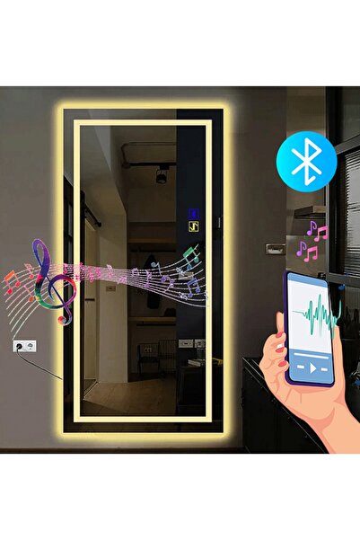 BUGUSAN Bluetootlu Kumlama Ledli Dokunmatik Tuşlu Boy Aynası 50x150(h)cm