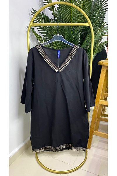 MY SEA P-14 Linen Tasseled Long Sleeve Pareo