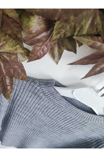 Meriç bebe Унісекс трикотажний боді з напівкомірцем, облягаючий крій, еластичний, сірий