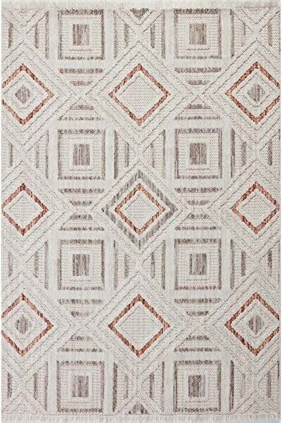 GÜMÜŞSUYU Yumuşak Geometrik Halı Deco Point 15763 Kiremit