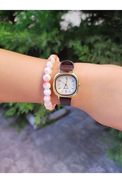 Ricardo Minimal Vintage Leather Cord Square Women's Watch