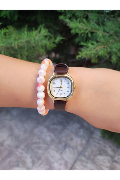 Ricardo Minimal Vintage Leather Cord Square Women's Watch