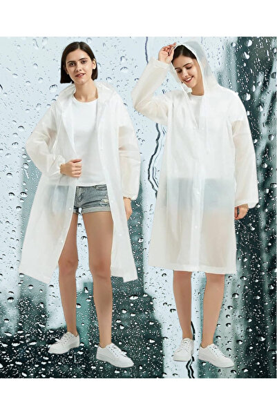 Shopiolog Жіночий Чоловічий Унісекс Дощовик з капюшоном на кнопках Eva Чорний Дощовик