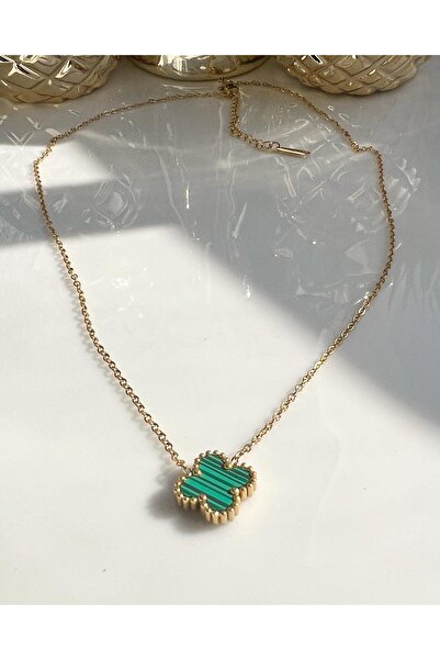 Mabella Çelik   Model Yeşil Kolye