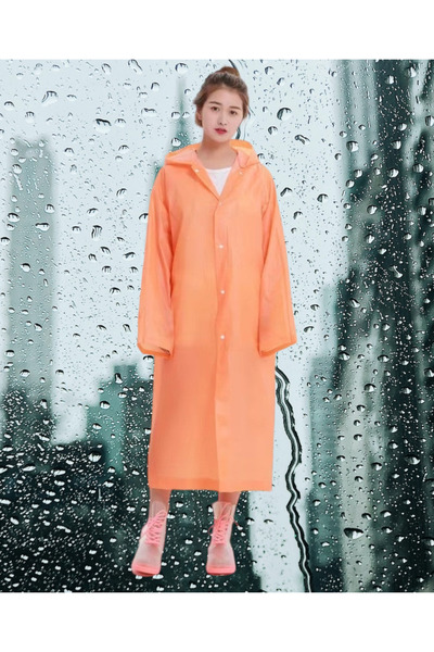 Shopiolog Γυναικείο ανδρικό αδιάβροχο Unisex με κουκούλα Eva μαύρο αδιάβροχο με κουμπωτά