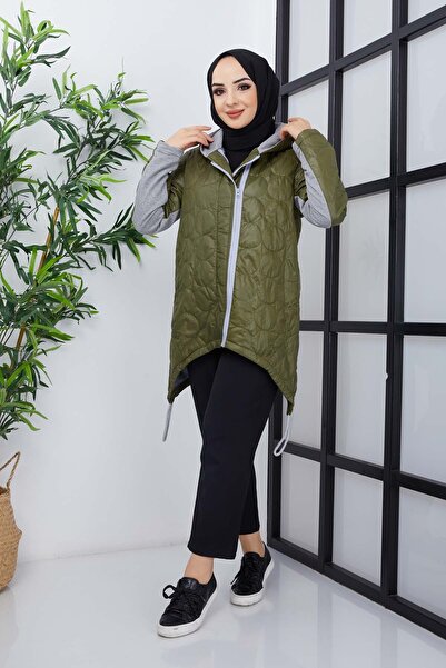 marwella Garnili Çift Fermuarlı Jessica Mont - Haki