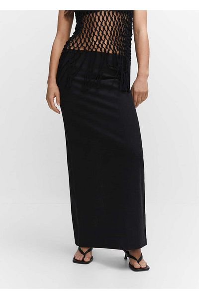 MANGO Woman Slit long skirt
