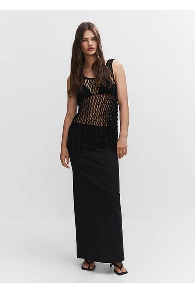MANGO Woman Slit long skirt