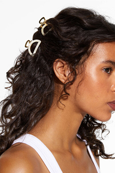 Oysho 2 adet metalik mini saç tokası