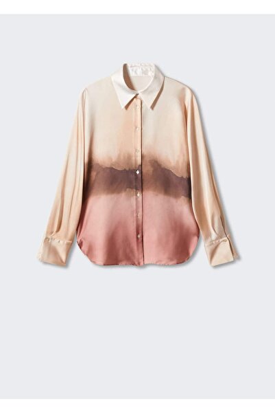 MANGO Woman Batik Desenli Saten Görünümlü Gömlek
