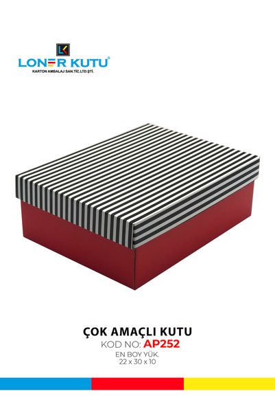 Loner Kutu 22x30x10 Düz Kapaklı Kargo Kutusu Pasta Kutusu Çok Amaçlı Kutu Kra...