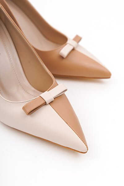 DİVOLYA Alissa Nude Beige Pointed Toe Heeled (8cm) Casual Shoes