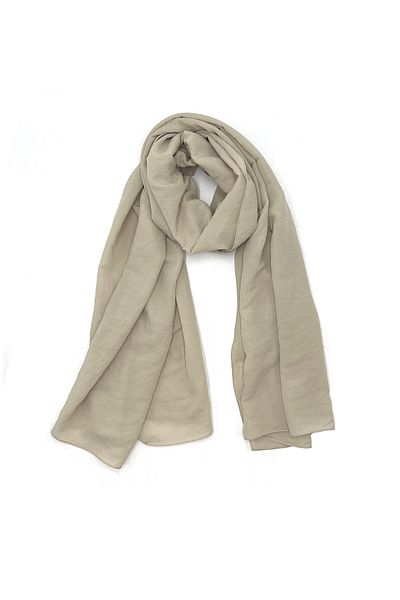 nazipek Beige Crinkle Shawl Bamboo Crinkle Fabric Cotton Silky Look 185x75cm Crinkle Shawl