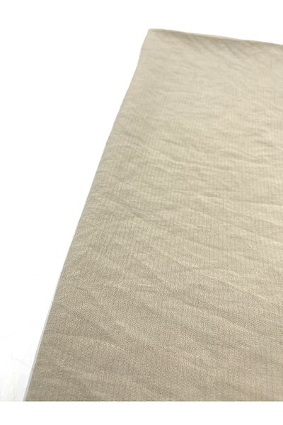 nazipek Beige Crinkle Shawl Bamboo Crinkle Fabric Cotton Silky Look 185x75cm Crinkle Shawl