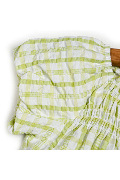 Genel Markalar Kız Bebek Elbise Summer Princess Modelli Yaka Kısa Kol Açık Yeşil 1 Yaş