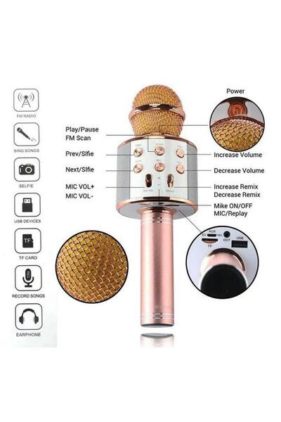 Torima WS-858 Karaoke Mikrofon Aux Usb Ve Sd Kart Girişli Bluetooth Hoparlör Mavi