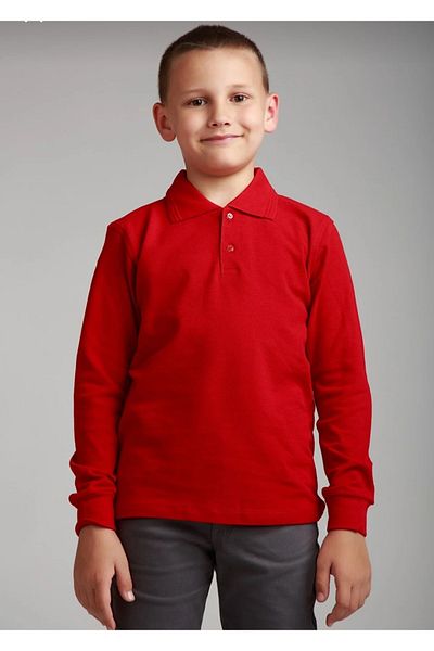 LUCYK&KİDS Tricou cu mânecă lungă cu gât polo pentru copii 8-9-10-11-12-13-14 ani