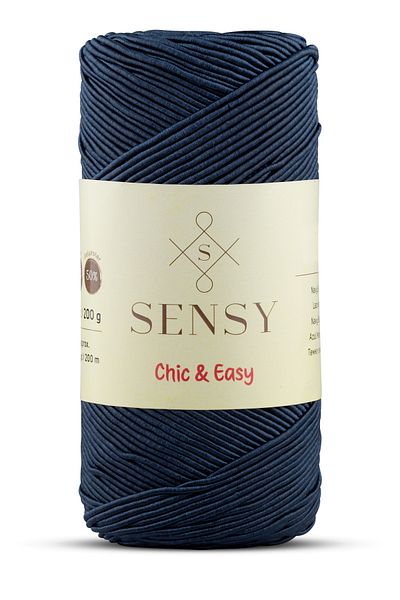 SENSY Premium Chic&Easy 200 gr Snur cerat Supra Snur Runner Snur Supla Snur Geantă Snur Pase Snur Bleumarin