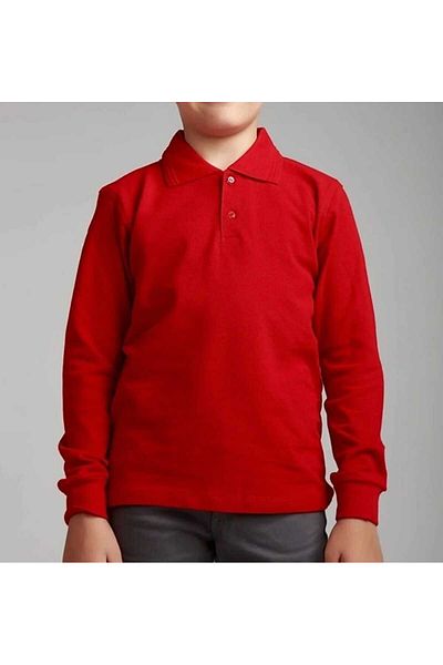 LUCYK&KİDS Tricou cu mânecă lungă cu gât polo pentru copii 8-9-10-11-12-13-14 ani