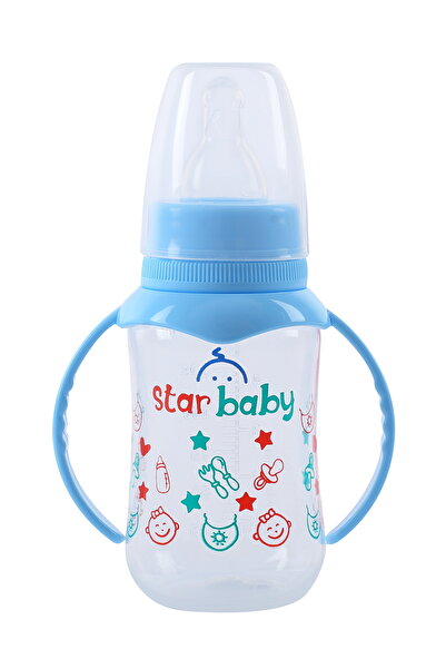 Star Baby زجاجة رضاعة بمقبض PP 150 مل لون أزرق