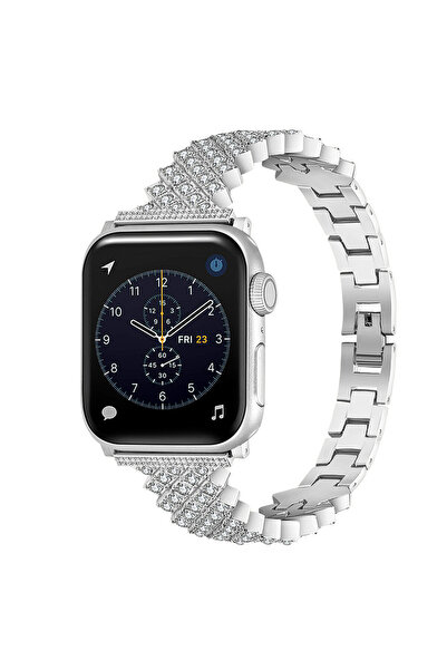 GREGOSS Lüx Apple Watch 2 3 4 5 6 7 8 Se 38 40 41 Mm Uyumlu Çelik Paslanmaz E...