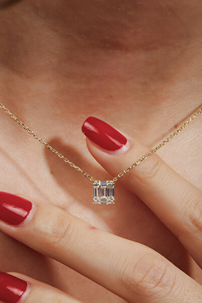 Joy of Jade Cristal Kolye 1 Mikron 18 Ayar Altın Kaplama (925 Ayar Gümüş Üzerine), Zirkonyum